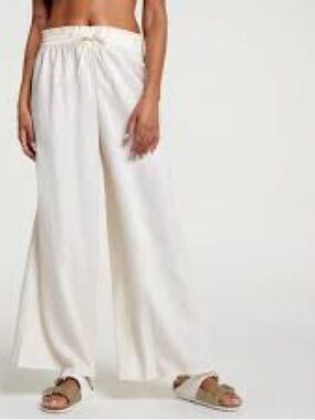 NWT Calia Wide-Leg Drawstring Pants in Cream